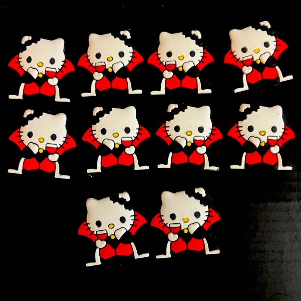 10 Vampire Hello Kitty Focal Beads For Pens Keychains Wristlets Phone/Bag Charms